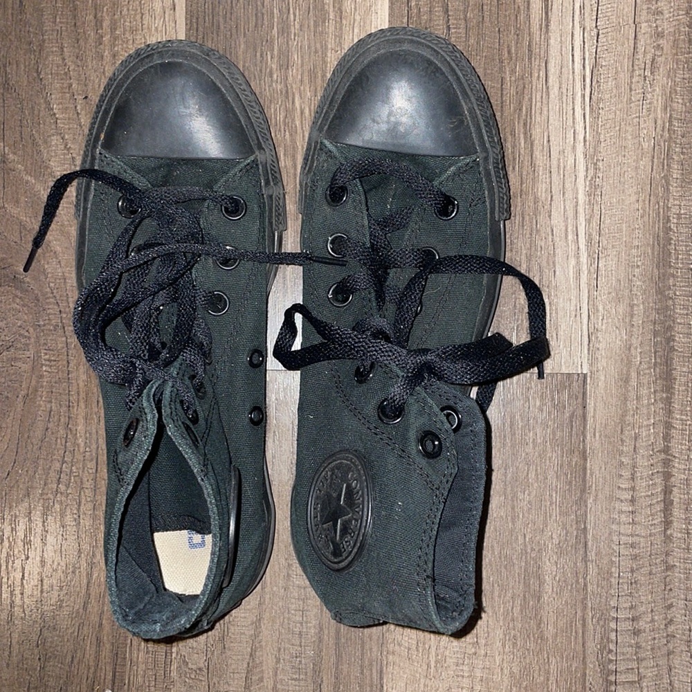All black high top converse